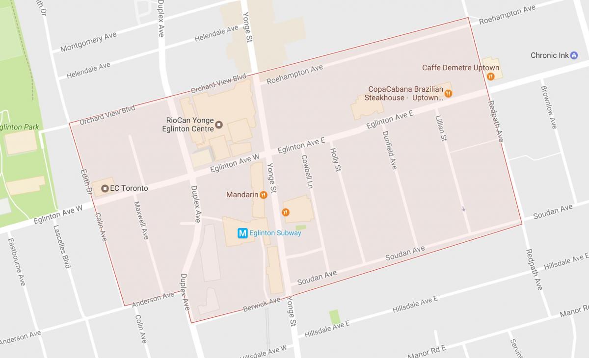Harta Yonge și Eglinton de vecinătate Toronto