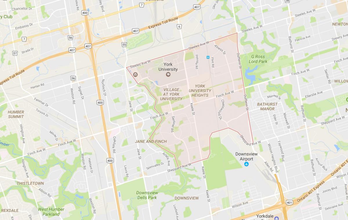 Harta York University Heights vecinătate Toronto
