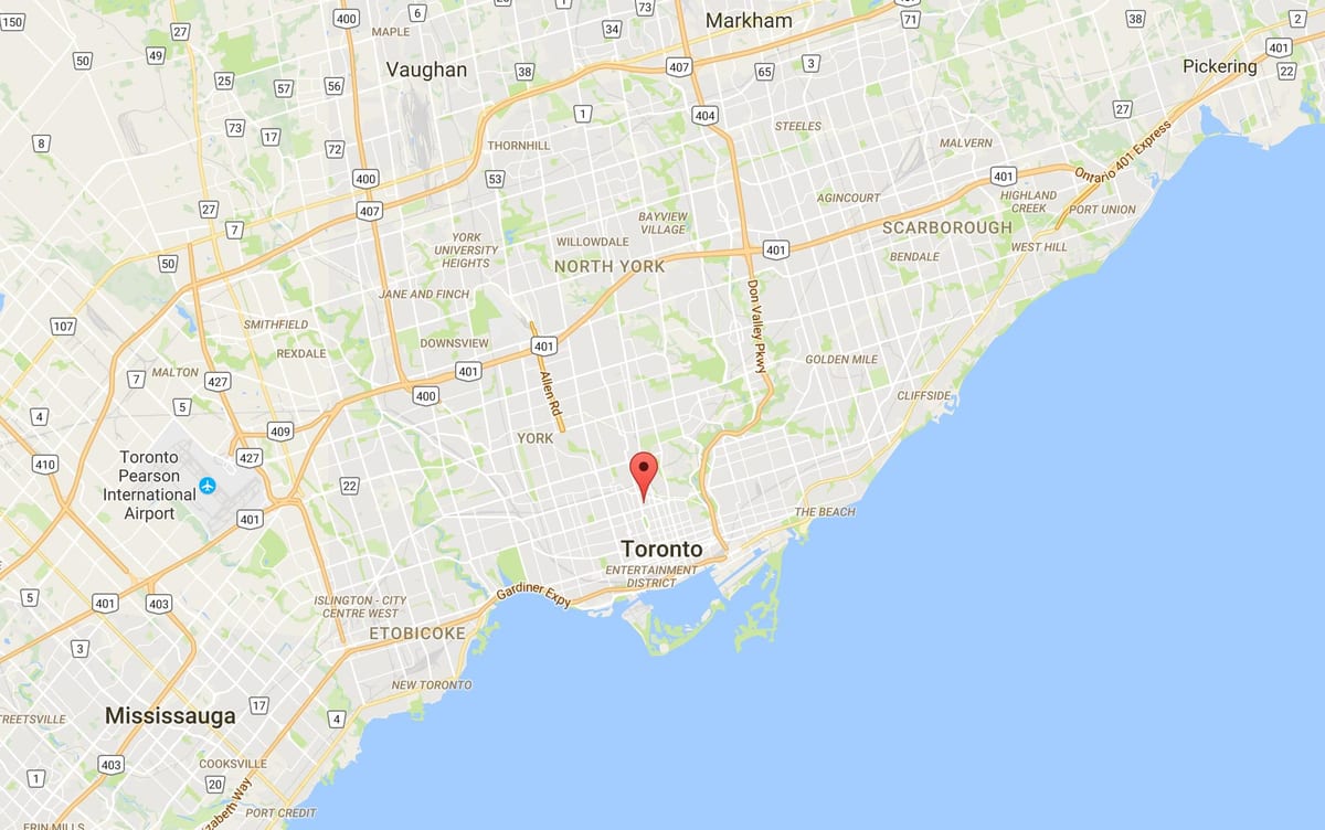 Harta Yorkville Toronto district