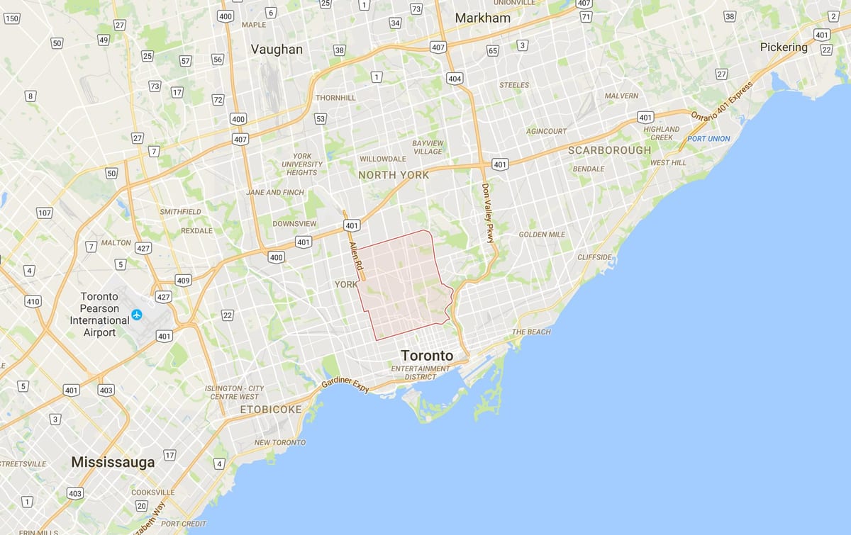 Harta zonă Toronto