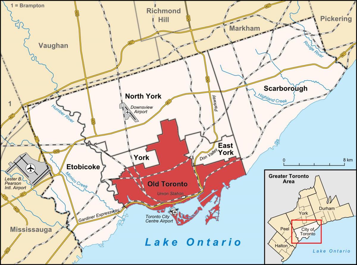 Harta zona Toronto