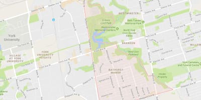 Harta Bathurst Manor vecinătate Toronto