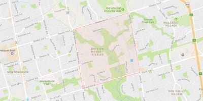 Harta Bayview Pădure – Steeles vecinătate Toronto
