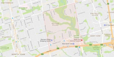 Harta Bayview Sat de vecinătate Toronto
