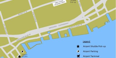 Harta Billy Bishop airport parcare