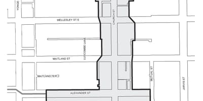 Harta Biserica-Wellesley Sat de Îmbunătățire a activității Zona Toronto