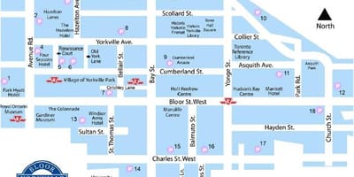 Harta Bloor Yorkville metrou