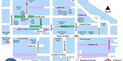 Harta Bloor Yorkville parcare