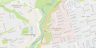 Hartă a Prăbușit în Nord cartier Toronto