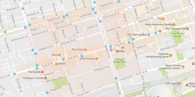 Harta de Cartierul Modei din vecinătate Toronto