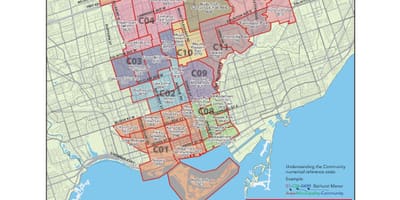 Hartă din centrul Toronto