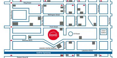 Harta de centrul Rogers parcare