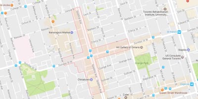 Harta Chinatown, cartierul Toronto