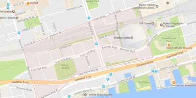 Harta CityPlace vecinătate Toronto