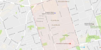 Harta Clairlea vecinătate Toronto