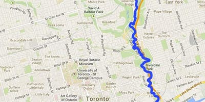 Harta Don river Toronto