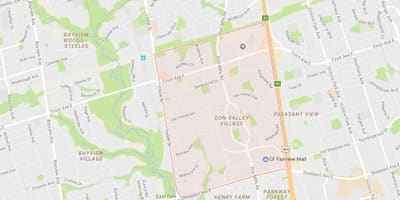 Harta Don Valley Village, cartier Toronto