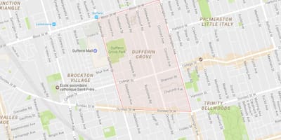 Harta Dufferin Grove vecinătate Toronto