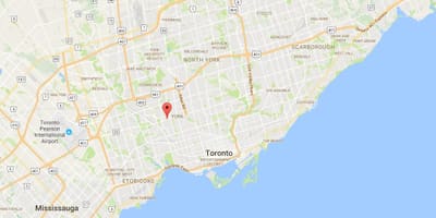 Harta Eglinton cartierul de Vest Toronto
