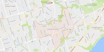 Harta Eglinton Est de vecinătate Toronto