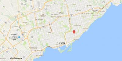Harta de Est Danforth district Toronto
