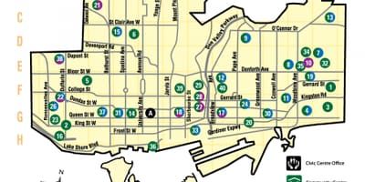 Harta facilitățile de recreere Toronto