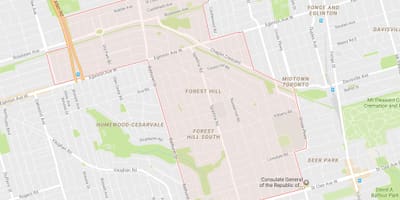 Harta Forest Hill vecinătate Toronto