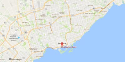 Harta Harbourfront district Toronto