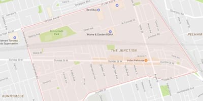 Harta Intersecția de vecinătate Toronto