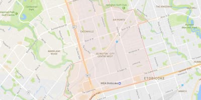 Harta Islington-City Centre West vecinătate Toronto
