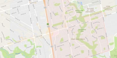 Harta Jane și Finch vecinătate Toronto