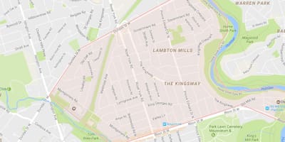 Harta Kingsway vecinătate Toronto