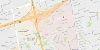 Harta Lawrence Manor vecinătate Toronto