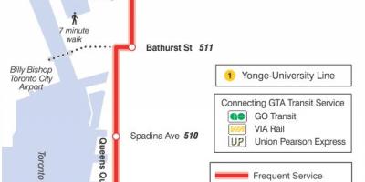 Hartă a liniei de tramvai 509 Harbourfront