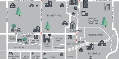 Hartă din centrul orasului Toronto