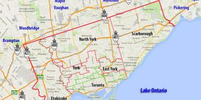 Harta de municipalități Toronto