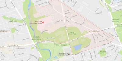 Harta Muntele Dennis vecinătate Toronto