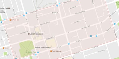 Harta Orașul Vechi cartier Toronto