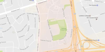 Harta Parkway Pădure de vecinătate Toronto