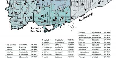 Harta piscine în aer liber Toronto