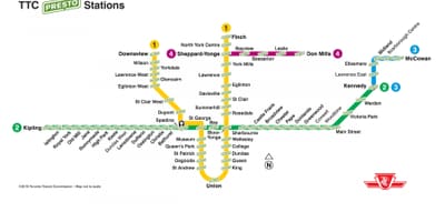 Harta presto stații TTC