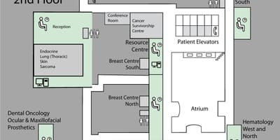 Harta Prințesa Margaret de Cancer Centre Toronto etajul 2