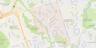 Harta Printesa Grădini de cartier Toronto