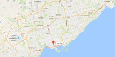 Harta de Queen Street West Toronto district