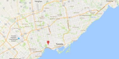 Harta de la Roncesvalles district Toronto