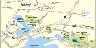 Harta Royal botanical garden Toronto