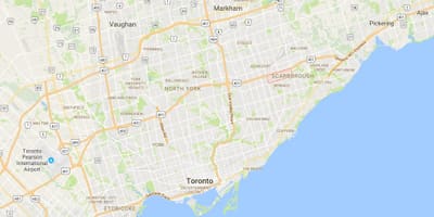 Hartă din Centrul Orașului Scarborough Toronto district