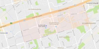 Harta Scarborough Centrul Orașului cartierul Toronto