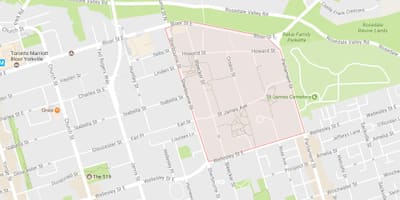 Harta St. James Oraș vecinătate Toronto