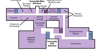 Harta St. Joseph centrul de Sănătate Toronto Sunnyside nivel 1